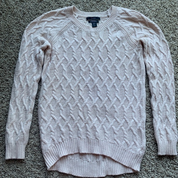 Tahari Sweaters - TAHARI Pure Luxe 70% Wool 30% Cashmere Sweeter Pink High Low Long Sleeves Sz M